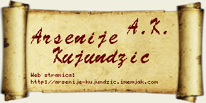 Arsenije Kujundžić vizit kartica